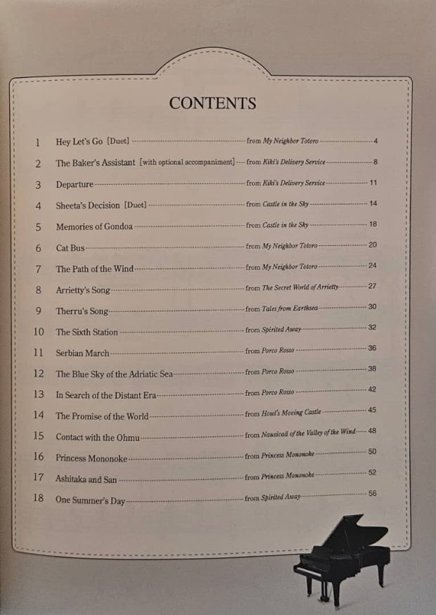 STUDIO GHIBLI RECITAL REPERTOIRE FOR PIANO SOLO ELEMENTARY VOL. 2 - Image 2