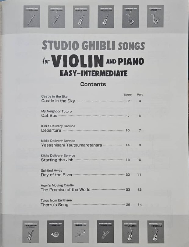 STUDIO GHIBLI SONGS FOR EASY - INTERMEDIATE  VIOLIN AND PIANO - Image 2